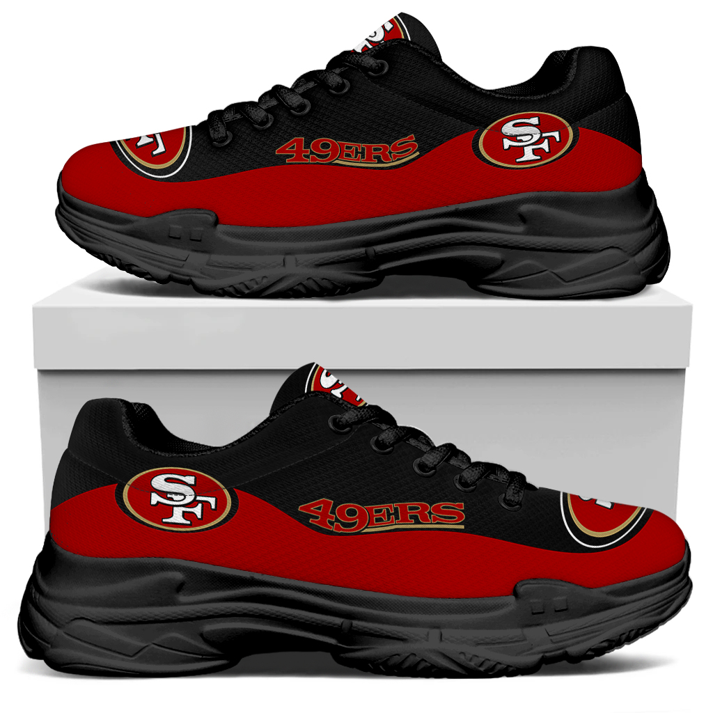 Women's San Francisco 49ers Edition Chunky Sneakers With Line 001 Women's San Francisco 49ers Edition Chunky Sneakers With Line 001